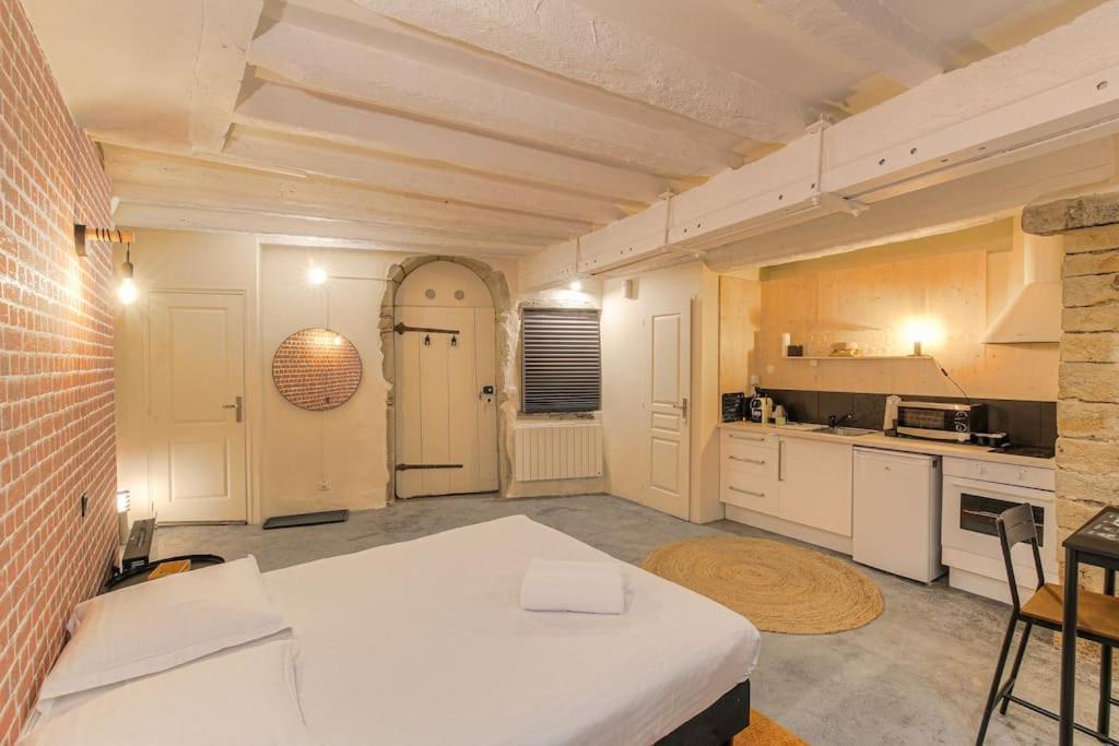 Industrial-Style Studio With Bathtub, Vieux-里昂 外观 照片