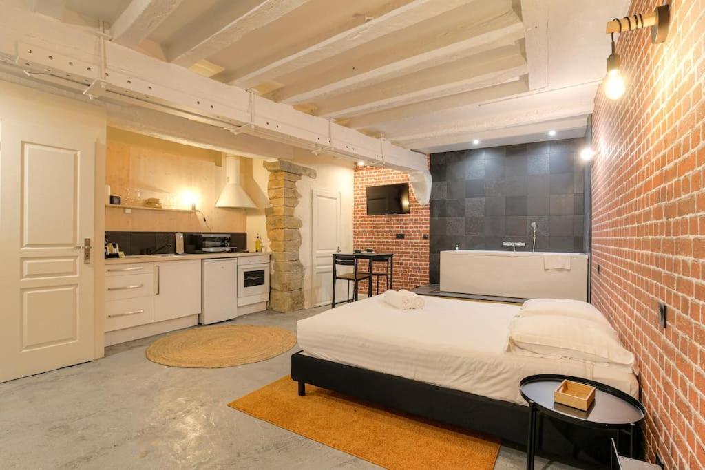 Industrial-Style Studio With Bathtub, Vieux-里昂 外观 照片
