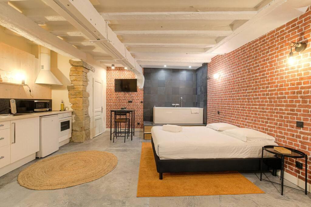 Industrial-Style Studio With Bathtub, Vieux-里昂 外观 照片
